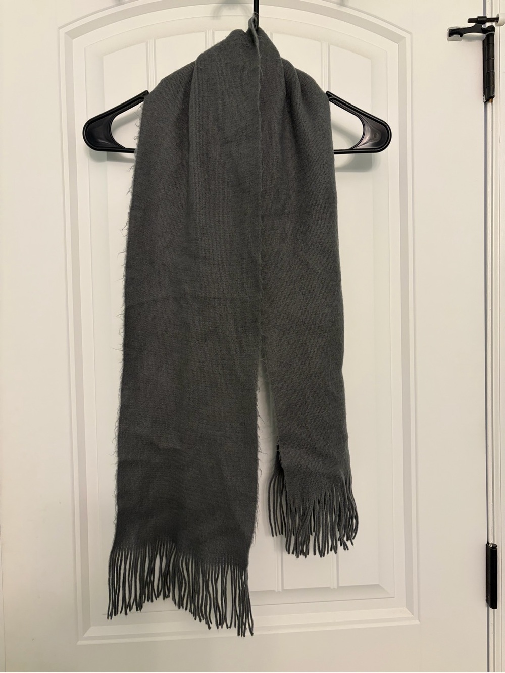 Classic Women's Gray Fringe Scarf